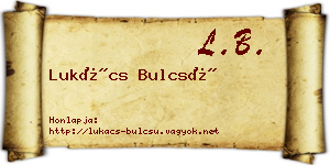 Lukács Bulcsú névjegykártya